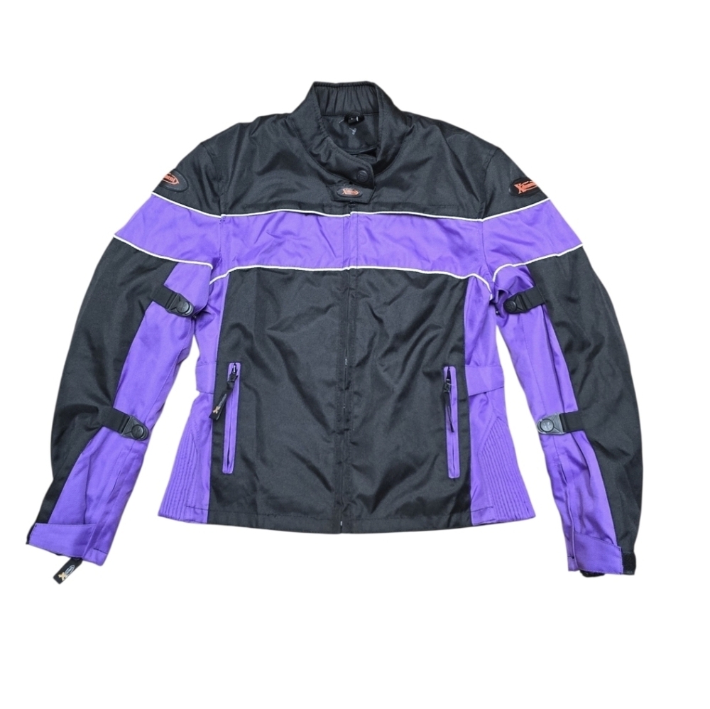 Xelement Women's Black & Purple Textile Motorcycle Jacket Sz L